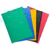 Chemise à élastique 3 rabats carte lustrée 600gm2 - A3 - Couleurs assorties - x 10 - Exacompta