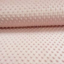 Tissu Doudou Ultra doux Pois Rose dragée