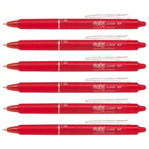 Lot de 6 stylos roller rétractables Frixion Ball Clicker 0,7 Pilot - Rouge