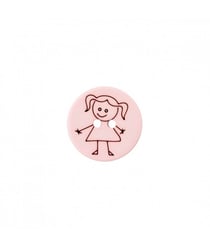 Carte de 3 boutons Fille polyester 15mm - Prym Rose Clair