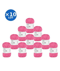 Lot de 10 pelotes QUATTRO de Lang Yarns – 500 g de coton mercerisé 65 Rose
