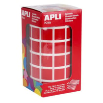 Apli Agipa - Gommettes rouleau Carré 15 x 15 mm Rouge x 2 832