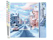 Peinture par Numéro Figured'Art - Matinée Enneigée en Ville - Kit de Loisir Créatif DIY Numéro d'Art Complet - 40x50cm sans châssis en bois