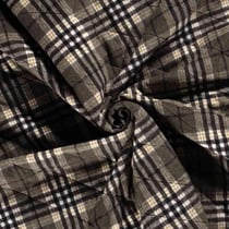 Tissu Jacquard Matelassé Micta Carreaux sur fond Gris foncé