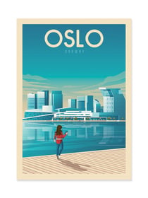 Affiche 50 x 70 cm -  Oslo - Olahoop Travel Posters
