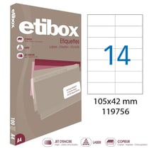 Apli 119756 x5 - Etiquettes blanches format 105 x 42 mm - Carton de 5 boites Réf.119756