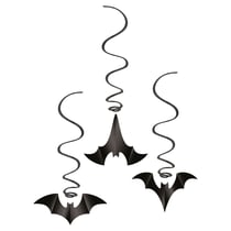 Spirale Halloween à suspendre - chauve-souris, lot de 3