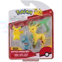 Coffret 3 pokemon battle figure pikachu okeoke phyllali - pokemon - figurine action - bandai - 37698