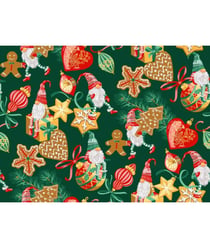 Tissu coton Noël mutin de 150 cm de largeur mutinvert vendu par 50 cm