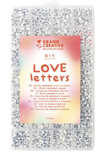 Assortiments de perles Alphabet - Love letters - Graine Creative