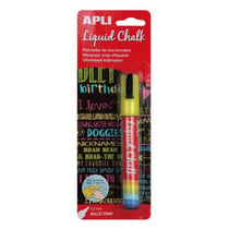 Apli 13956 - Marqueur craie liquide effaçable pointe ronde écriture jaune diàmètre 5.5mm