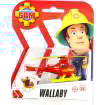 Véhicule en métal sam le pompier - wallaby 1 hélicoptère rouge - voiture miniature - dickie 203091000