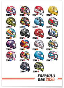 Affiche Championnat Formule 1 2026 | A3 : 29,7x42cm