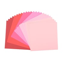 Papier cartonné texturé Florence - 24 feuilles - Rouge & Rose - 30,5 x 30,5 cm - 216 g/m²