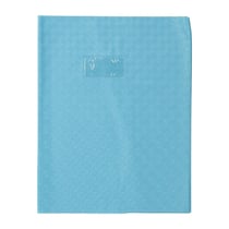 Protège-cahier - Bleu clair - 24x32cm - Grand cahier - Plastique souple - Porte-étiquette