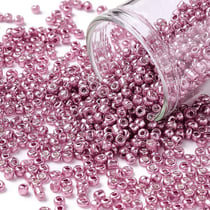 1000 Perles de rocaille violet rose métallisé diamètre 2 mm 12/0 - création bijoux