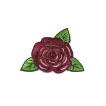 Lot de 3 écussons thermocollants rose bordeaux 4cm x 4,5cm