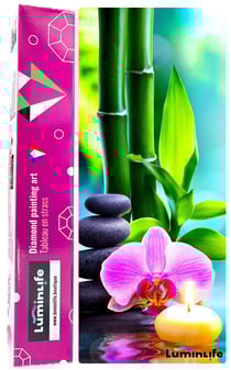 Diamond Painting Broderie Diamant LUMINLIFE 35x85cm, 5D, diamants ronds - Orchidée bougie