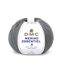 Pelote de laine Merino Essentiel 3 - DMC - Certifié Oeko-Tex 991 Gris