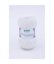 Pelote de Coton à tricoter KING COTTON - Grundl 01 Blanc