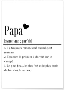 Affiche Définition Papa 2 | A3 : 29,7x42cm