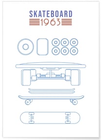 Affiche Skate brevet | A3 : 29,7x42cm