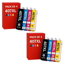 Pack de Cartouches Compatibles EPSON 407 XL pour Imprimantes WorkForce 4745, 4745DTWF, Pro WF-4745, Pro WF-4745DTWF