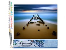 Peinture par Numéro Figured'Art - Pont dans l'Eau - Kit de Loisir Créatif DIY Numéro d'Art Complet - 40x50cm sans châssis en bois