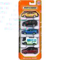 Pack de 5 vehicules matchbox : mbx electric drivers - mattel - hfh08 - set voitures miniatures