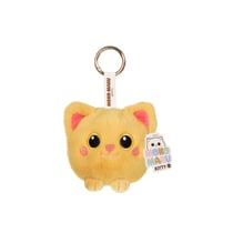 Peluche - PORTE-CLES EN PELUCHE KAWAII - MOKO MARU KITTY – CHAT JAUNE MOUTARDE – 9 CM