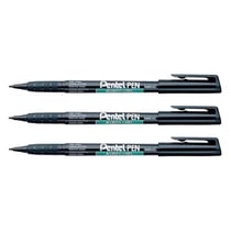 Lot de 3 marqueurs permanents - PENTEL - Pointe fine 0,9 mm - Noir