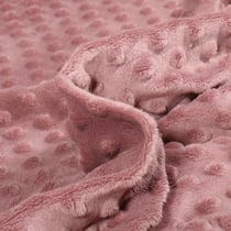 Tissu Doudou Ultra doux Pois Rose romantique