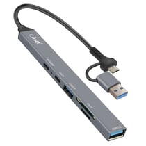 LinQ Hub USB Support OTG USB-C Power Delivery 60W et Lecteur Carte SD / TF Gris