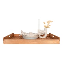Plateau en teck naturel 58 x 38 cm