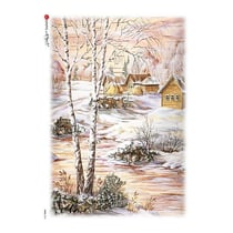 1 feuille de papier de riz 22.5 x 32 cm découpage collage Paper Designs NATURE NEIGE 0054