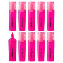 Lot de 10 surligneurs pointe biseautée 1-5mm - DELI - Rose