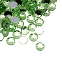 300 PERLES STRASS CABOCHON Rond Vert Clair 4 mm Acrylique à coller - Dos Argenté - Creation Diy