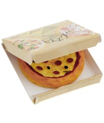 Pizza miniature dans une boîte à pizza, 3,2 x 3,2 cm pour le monde des lutins - Rico Design Rouge