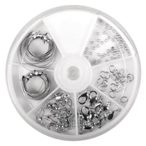 Kit débutants av. accessoires p. bijoux, argent, 5 accessoires différents,
