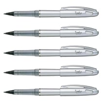 Lot de 5 stylos feutres d'écriture - PENTEL - Tradio TRJ74 - Encre noire - Pointe ogive 0,4-0,7 mm
