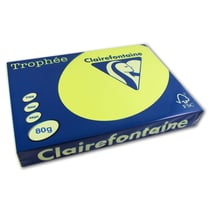 Ramette de papier - A4 - Jaune fluo - 80g - Impression - 500 feuilles - Clairefontaine Trophée