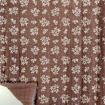 Tissu Double gaze Matelassée réversible Marron - Au mètre