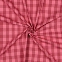 Tissu Popeline de Coton Motif Rayures sur fond Rouge foncé