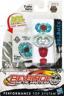 Toupie beyblade metal masters : flame byxis avec lanceur - type equilibre - hasbro bb-95