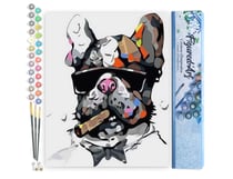 Peinture par Numéro Figured'Art - Chien au Cigare - Kit de Loisir Créatif DIY Numéro d'Art Complet - 40x50cm sans châssis en bois