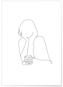 Affiche Line Art Women 8 | A3 : 29,7x42cm