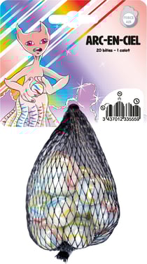 20 billes avec 1 calot Arc-en-ciel - Cofalu