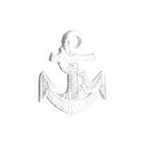 Lot de 3 écussons thermocollants ancre marine blanc 3.1cmx3.8cm