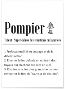 Affiche Définition Pompier 2 | A3 : 29,7x42cm