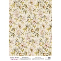 Feuille papier calque, papier velin scrapbooking Fabrika Decoru 30 x 42 cm FLEUR FEUILLAGE 0171